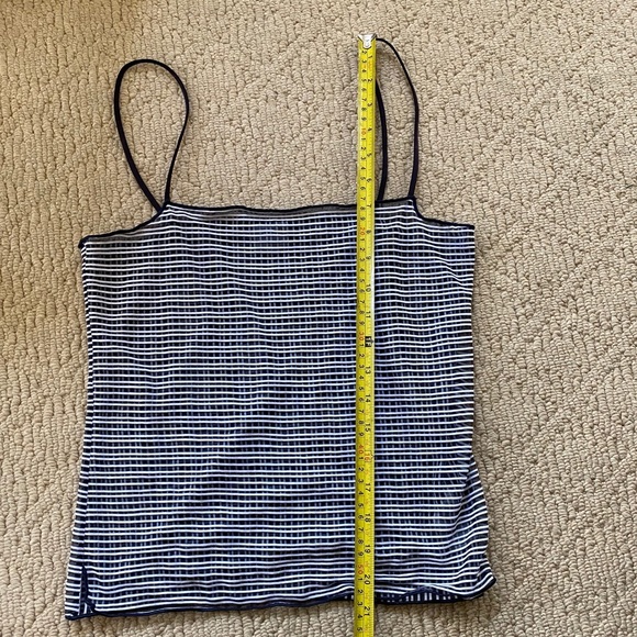 Armani Collezioni Sheer Blue White Striped Tank - Picture 6 of 8